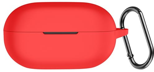 USTIYA Case for Beats Solo Buds Wireless Headphones Protection Cover Full-Body Soft Silicone with Keychain Headphone Accessories Funda Carcasa (Red)