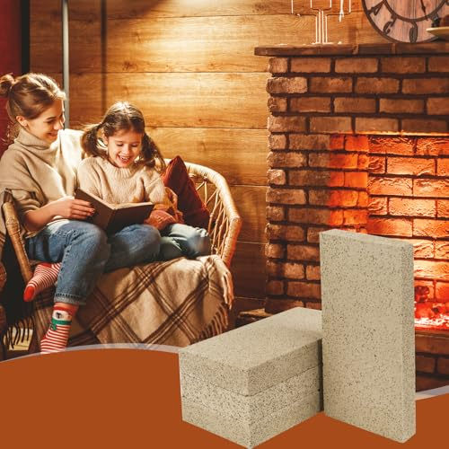 JN YANYULOU Feuerziegel, isolierender Schamottstein für Holzofen, 2200 F bewertet (16 Stück) Schamottestein, Ziegel, Ton, Schamottesteine, Ersatz für Grill, Kamin, Feuerstelle, Ofen, Pizzaofen (22,9 x