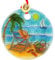 Bolla Glass Art - Beach Scene Ornament - Handmade Fused Glass, 2.5-Inch Hanging Decoration for Windows, Christmas Tree, Car Charm, Memorial Gift, Eco-Friendly with Tagua Bead Suncatcher