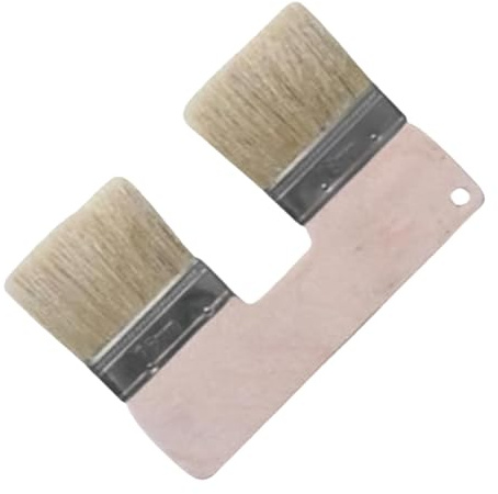 Zasdvn Doppelkopf-Pinsel, großer Doppelspäne-Pinsel für Dispersion, Putz, Gesso, Grundierung, Malerei, Wände und Zaunbeizen, Holzgriff, Mauerwerk, Pinsel für Acryl