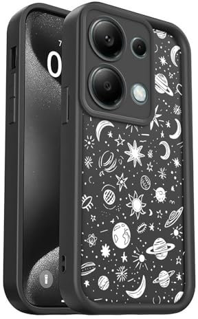 PanXCase Coque pour Xiaomi Redmi Note 13 Pro 4G / Poco M6 Pro - Étui Silicone Souple Fine Légère Elegant Désign, Protection Caméra Antichoc Anti-Rayures Mince Housse (Black,Planets)