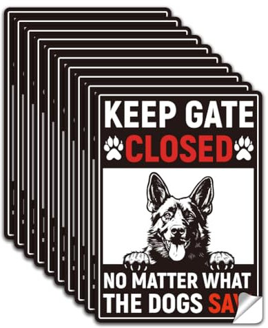 WADORN 10Pcs Halten Tor Geschlossen Zeichen Egal Was Die Hunde Aufkleber Zeichen Aufkleber PVC Wasserdicht Selbstklebend Warnaufkleber Schilder Etiketten Für Geschäft Haus Hof Innen 13x18cm
