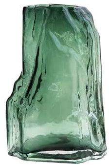 Vase à fleurs Vase en verre de style chinois eau Fleurs surélevées Fleurs séchées Étude Décoration Vase Salon Décoration d'intérieur Vase de décoration (Vert,Petit)