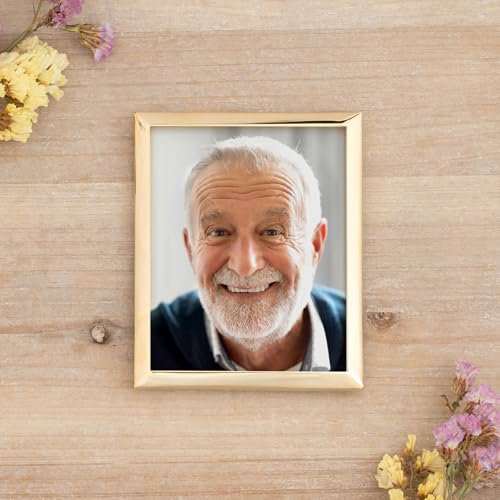 Wanapix | Foto para Lápidas | Retrato de Porcelana Personalizado | Fotocerámica con Marco Dorado | Placas Conmemorativas | Rectangular 10x15cm