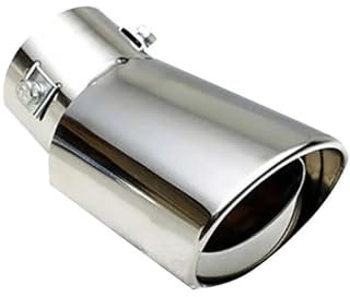 BLNETU Auto-Endschalldämpfer Für F&iat Für Tipo Für Qubo Für Panda Für Mobi 500X Für Argo 500L 124 Für Croma Für Linea Für Ulysse Autoauspuff-Schalldämpferspitze Rund Edelstahl (Bend)