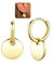 LOLIAS 14K Creolen Gold Ohrringe Silber 925 Hängend Ohrringe Gold Creolen mit Rundem Coin Anhänger Hypoallergene Tropfen Ohrringe für Damen Mädchen