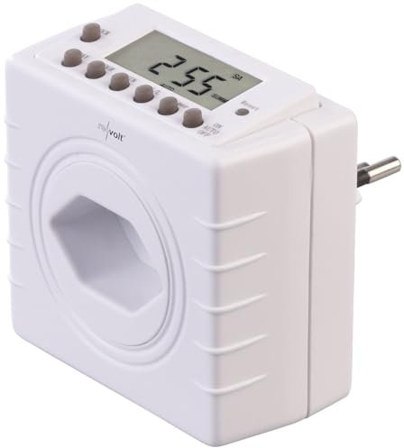 revolt Tageszeitschaltuhren: Digitale Zeitschaltuhr für Typ-J-Steckdose, LCD-Display, bis 2.300 W (Programmierbae-Timer, programmierbar-Timer)