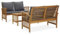 Utiny 3-TLG. Garten-Lounge-Set Gartenset Sitzmöbel Sitzgruppe Gartenbank Beistelltisch Gartengarnitur mit Auflagen Massivholz Akazie Grau Type 2