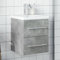 BOWEKAM Armario para lavabo de baño con lavabo integrado, color gris