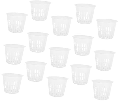GANAZONO 60pièces Paniers De Culture Hydroponique Filet Pots De Fleurs Blancs Plastique Coupelles pour Jardinière Fournitures Hydroponiques Réutilisables