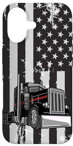 Hülle für iPhone 17 LKW-Fahrer, USA Flagge und schwarzer LKW