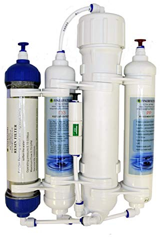 Finerfilters - Filtro compatto ad osmosi inversa a 4 fasi con resina DI, per pesci tropicali, marini, discus; 50, 75, 100 GPD