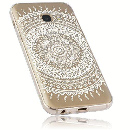 mumbi Hülle kompatibel mit Samsung Galaxy A3 2017 Handy Case Handyhülle mit Motiv Mandala weiss, transparent, mumbi_24931