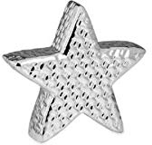 Weihnachten Deko Stern stehend mittel Weboptik silberglänzend