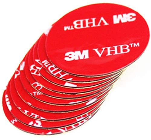 3M VHB 4910 Clear Double-Sided Adhesive Foam Tape Round 25mm Diameter x 1mm Thick (10 Pieces)