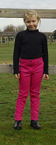Rhinegold Junior/Childrens Essential Jodhpurs-26-Raspberry, Pantaloni MOD. Jodhpur Bambino, Raspberry, 26 Waist