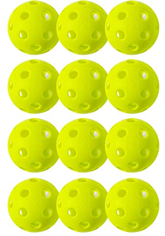Franklin Sports X-26 – Lot de 12 balles de Pickleball d'intérieur – Balles de Pickleball américaines approuvées (USAPA) – Lot de 12 balles de Pickleball à l'intérieur – Vert Citron
