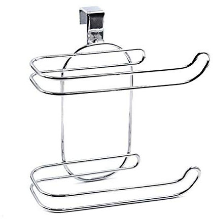 TentHome Toilettenpapierhalter Papierrollenhalter Ohne Bohren Doppelt Klopapierrollenhalter zum Hängen Küchen/WC Rollenhalter über den Spülkasten Klorollenhalter Metall Bad Zubehör