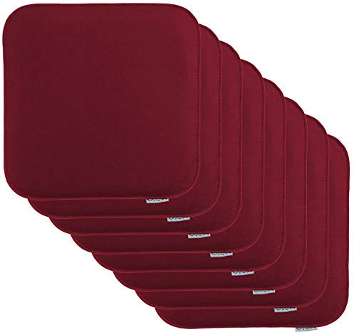 Brandsseller 8er Set Sitzkissen aus Filz 35x35x2 cm – Robuste Stuhlauflagen für innen und außen, eckiges Sitzpolster, strapazierfähiges Kissen für Stühle - Bordeaux Rot