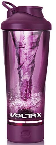VOLTRX Premium Electric Protein Shaker Bottle, Made with Tritan - BPA Free - 600ml Vortex Portable Mixer Cup, USB Rechargeable Shaker Cups for Protein Shakes (Purple)