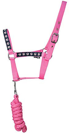 Y-H Hy Einhorn Halfter und Leine, komplett, Marineblau/Pink