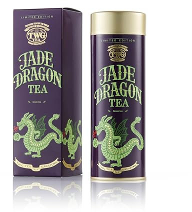 TWG Tea | Jade Dragon Tea | Tè Verde | Intenso e Saporito | Latta Haute Couture, 100G | Set Regalo