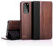 NALIA Echt-Holz Flipcase kompatibel mit Huawei P40 Hülle, Premium Wood Etui Handyhülle mit Klappe, Handy-Tasche Phone Case Cover Schutzhülle Flipcover Klapphülle Rundum Schutz Bumper Wallet - Walnuss