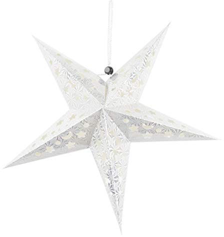 Amosfun Weihnachtsdekoration Weihnachtsbaumlaterne Hängender Sternlampenschirm Mährischer Sternlampenschirm Stern Zum Aufhängen Aus Papier Geführte Laterne Pentagramm 3D Laterne Aus Papier