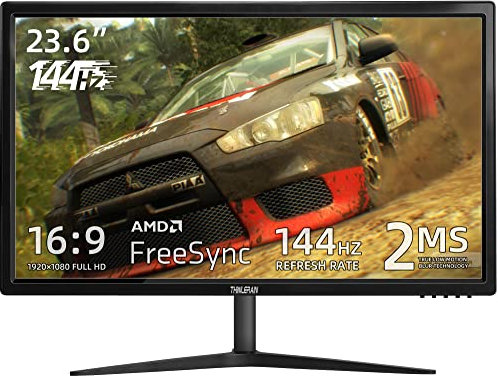 Thinlerain 144HZ Monitor 24 Zoll 1920 x 1080P Computer Monitor HDMI/DisplayPort / 144 Hz / 2 ms/VESA/USB, schwarz