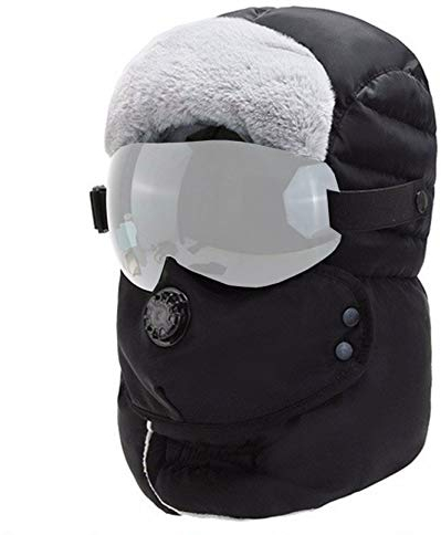 malyituk Punk Sunglasses, Winter Thunderbolt Hat Warm Transparent HD Pmaterial Cyber Suitable for Nightclubs Pop Up Style Quirky Dress Ins Men Women