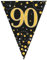 90th Birthday Black And Gold Birthday Party Flag Banner Bunting Age 90