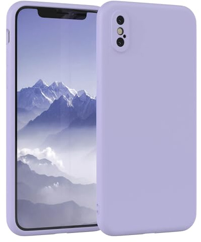 EAZY CASE - Silikonhülle für iPhone XS Max Hülle Silikon Case Lila weich stoßfeste Handyhülle Schutzhülle mit Kameraschutz Dünn Premium Schutz Cover TPU Phone Bumper in Pastell Lavendel Blau Matt