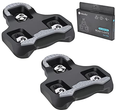 Inkesky Road Bike Cleats Compatible with Look KEO Grip, Anti Slip Rubber (4.5 Degree Float)