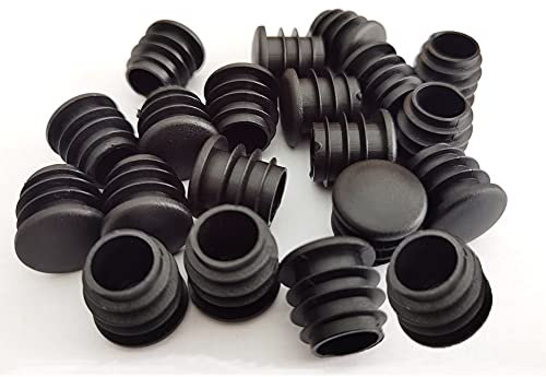 Bouchon en Plastique Rond, 20 pièces Bouchon d'extrémité de Tube Noir Glisse Meubles Chaise/Jambe Tuyau Couvercle Insert (19mm)