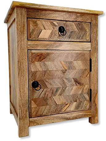 DARO DEKO Holz Nachttisch braun 45 x 60cm Beistelltisch Vintage Nachtschrank Retro