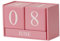 Verve Jelly Ewiger Kalender, Würfel Dauerkalender aus Holz, Vintage Perpetual Desk Kalenderblock Holzwürfel Kalender Monat Datum Anzeige Tischkalender Urlaubskalender, Rosa