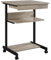 Abician Bureau d'Ordinateur Table Informatique Poste de Travail 56 x 51 x 79 cm avec 1 Tiroir et 2 Etagères pour Bureau, Salon, Chambre Gris