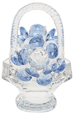 HOMSFOU Kristallverzierungen Blumenstrauß Aus Kristall Tischdeko Aus Kristall Blumenmittelstücke Aus Kristall Kristallrosendekor Glaskunst Auto Innendekoration Büro Armaturenbrett Skulptur