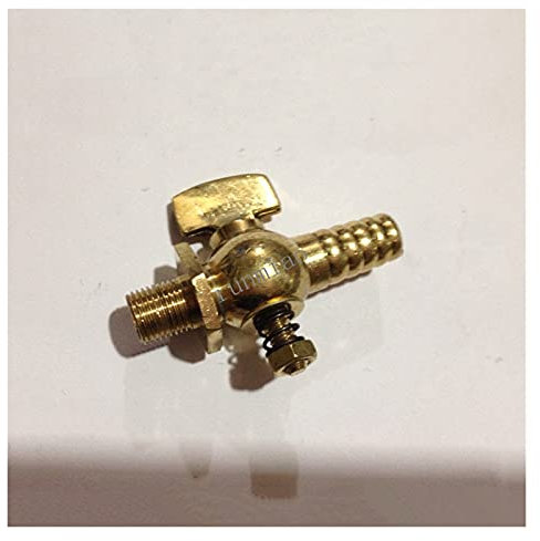 Elektrisches Ventil 1/8 1/4 3/8 1/2 BSP männlich x passt 8mm 10mm Innendurchmesser Schlauch Barb Messing Ablaufleitung Petcock Absperrventil Wasser Kraftstoff ( Size : 1/4 , Color : Fit 8mm ID Ho