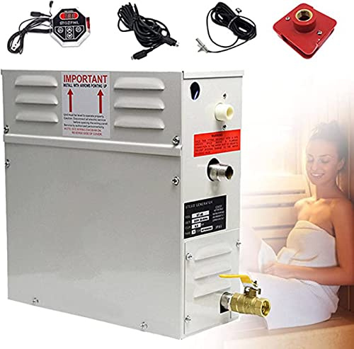 ALSUP 9KW Luxury Self-draining Steam Generator Shower Sauna Bath Home Steam Bath Spa Generator with Waterproof Control and Auto Drain 95-131℉ for Suitable Space Heating 8.5 m³ (300 ft3)