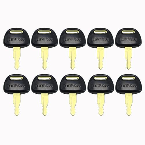 Newyuan 10pcs Hitachi H800 clé de Contact pour excavateur Compatible avec JD Fiat Case clé de Contact pour excavateur H800