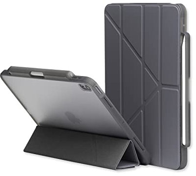 RhinoShield Funda para iPad Compatible con [iPad Air 4/5-10.9 Pulgadas/iPad Air M2/M3-11 Pulgadas] Soporte multiángulo,Folio magnético Desmontable,Resistente a caídas-Gris definitivo