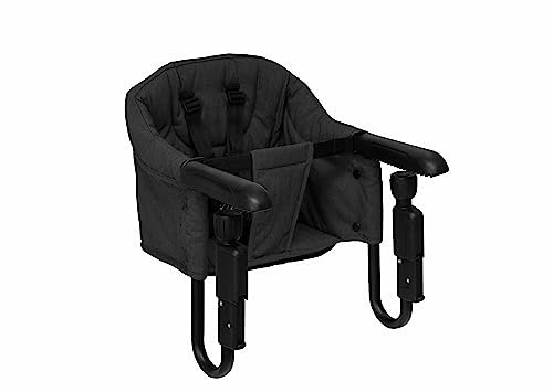 Casualplay Clip-up Chaise haute de table avec tissu hydrofuge et bouton de fixation confortable, couleur noire