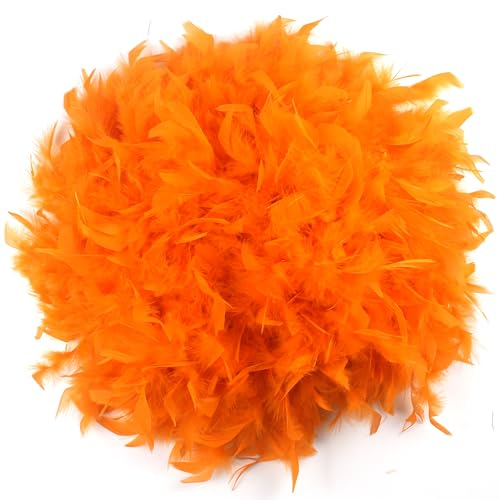 chaojukj 1,8 m 100 g Orange Marabu-Federboa-Kostüm für Partys, Festivals, Stolz, Junggesellinnenabschied, Halloween, Weihnachten