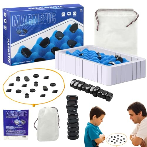 Morofme Magnetisches Schachbrettspiel Set Multiplayer-Magnet-Brettspiel Strategie-Tischmagnetspiel Puzzle Checkers Spiel Reisen Schach Magnetisch Tragbares magnetisches Kampfschach