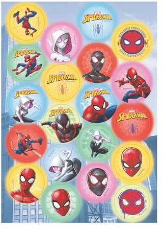 Dekora, Spiderman Mini Discos de Oblea, Decoraciones Comestibles para Cupcakes, Muffins y Galletas, Discos Redondos 3,4 CM