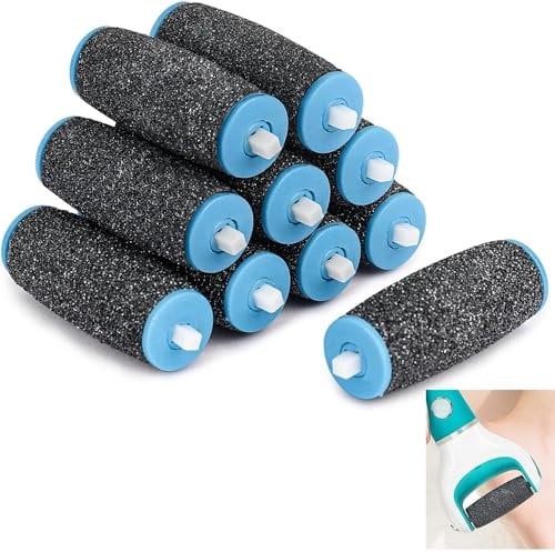 Scholl Hornhautentferner 10 Stück Ersatzrollen - Extra Grob für Velvet Smooth - Zum Entfernen Harter Haut - Pediküre Fußpflege Set