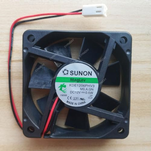 CYRMZAY Ventilador Compatible para SUNON KDE1206PHV3 12V 0.6W 6015 60x60x15mm 2-Wire cooling Ventilador