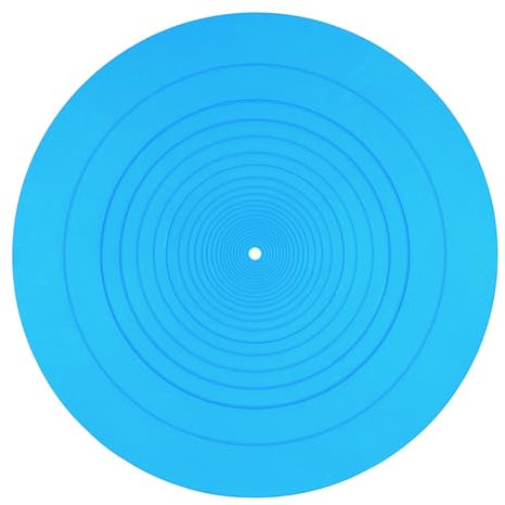 Turntable Platter Mat, 12 Inch Diameter Silicone Turntable Mat Anti-Static Anti-Slip Turntable Pad Record Player Mat LP Slipmat for Vinyl Record Mat Replacement Accessories (Blue)