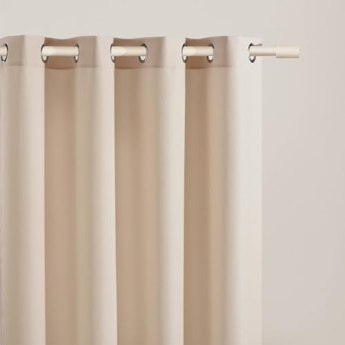 ROOM99 Vorhang mit Silberen Ösen Aura 180 x 250 cm Breite x Höhe Schiebegardinen Modern Curtain Wohnzimmer Schlafzimmer Creme, 1 Stück